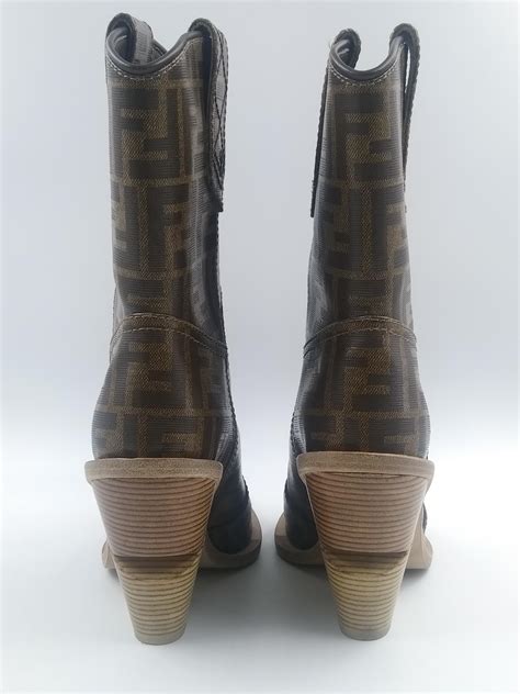 fendi logo cowboy boots|Fendi cowboy boots.